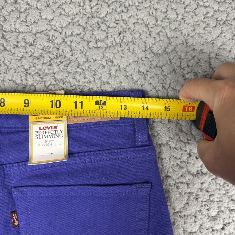 Levi’s Perfectly Slimming 512 Straight Leg Jeans Womens 6 Purple 28X32 Vintage - Picture 7 of 9